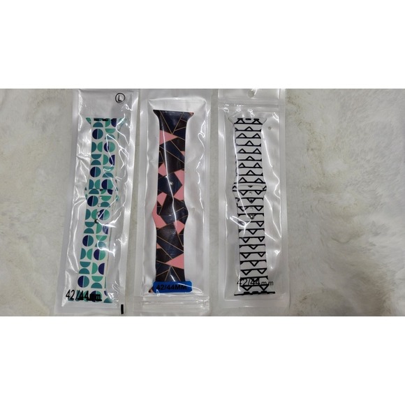 BOHO GEOMETRIC APPLE WATCH BAND 42/44 Set of 3 - Picture 3 of 4